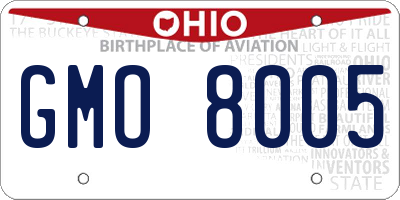 OH license plate GMO8005