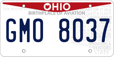 OH license plate GMO8037
