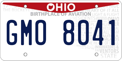 OH license plate GMO8041