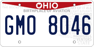 OH license plate GMO8046