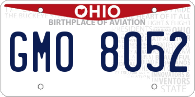 OH license plate GMO8052