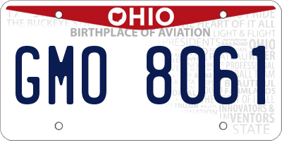OH license plate GMO8061