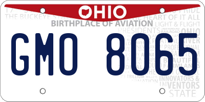 OH license plate GMO8065