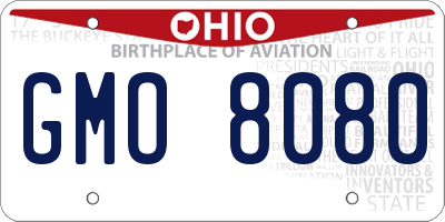 OH license plate GMO8080