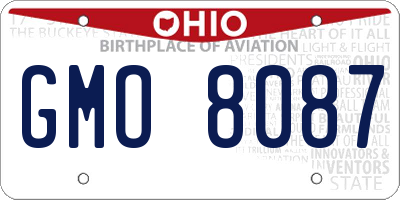 OH license plate GMO8087