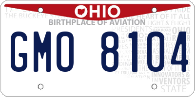OH license plate GMO8104
