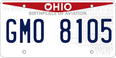 OH license plate GMO8105