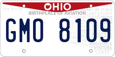 OH license plate GMO8109