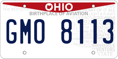 OH license plate GMO8113