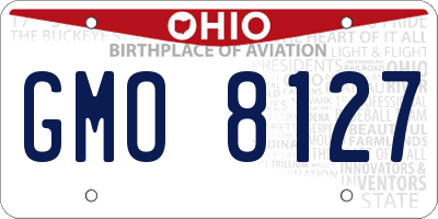 OH license plate GMO8127