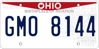 OH license plate GMO8144