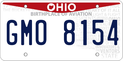 OH license plate GMO8154