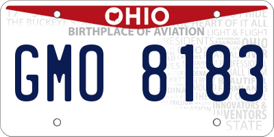 OH license plate GMO8183