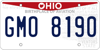 OH license plate GMO8190
