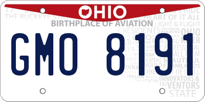 OH license plate GMO8191