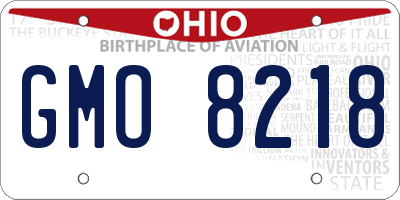OH license plate GMO8218
