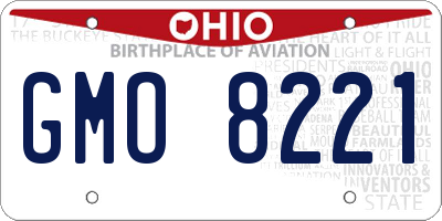 OH license plate GMO8221