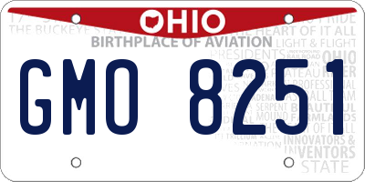 OH license plate GMO8251
