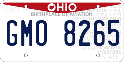 OH license plate GMO8265