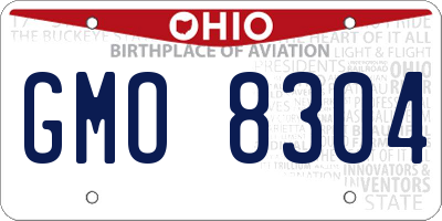 OH license plate GMO8304