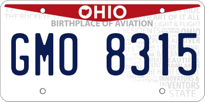 OH license plate GMO8315