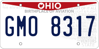 OH license plate GMO8317