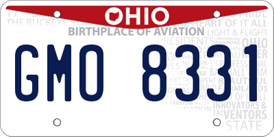 OH license plate GMO8331