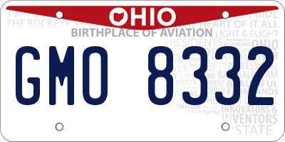OH license plate GMO8332