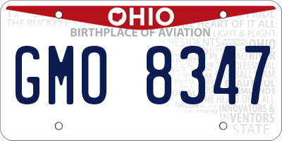 OH license plate GMO8347