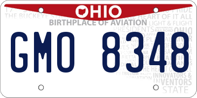 OH license plate GMO8348