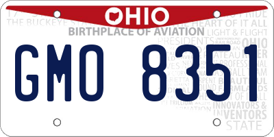 OH license plate GMO8351