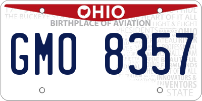 OH license plate GMO8357