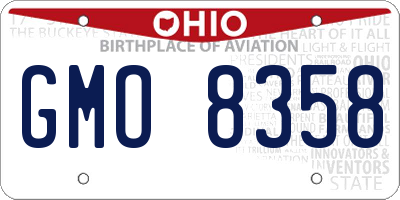 OH license plate GMO8358