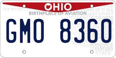 OH license plate GMO8360