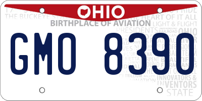 OH license plate GMO8390