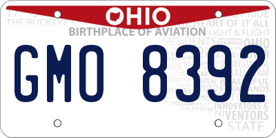 OH license plate GMO8392