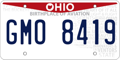 OH license plate GMO8419