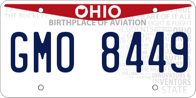 OH license plate GMO8449
