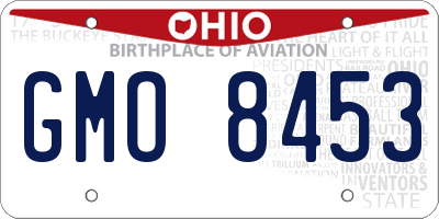 OH license plate GMO8453