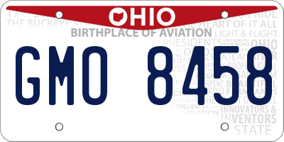 OH license plate GMO8458