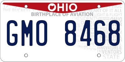 OH license plate GMO8468