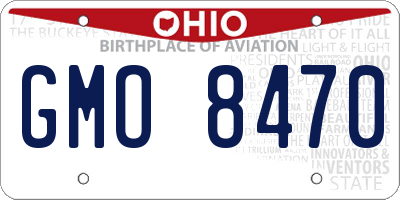 OH license plate GMO8470