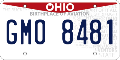 OH license plate GMO8481
