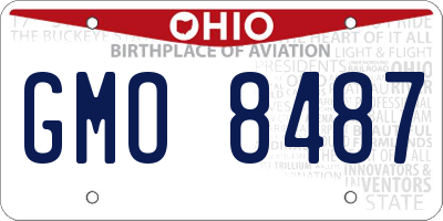 OH license plate GMO8487