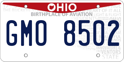 OH license plate GMO8502