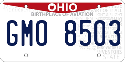 OH license plate GMO8503