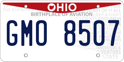 OH license plate GMO8507