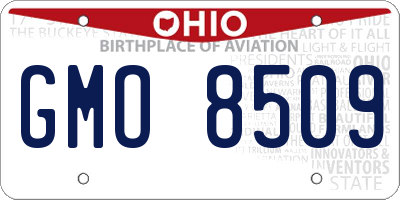 OH license plate GMO8509