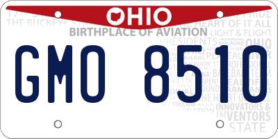OH license plate GMO8510