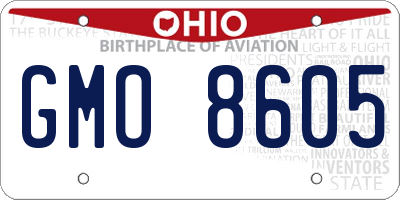 OH license plate GMO8605